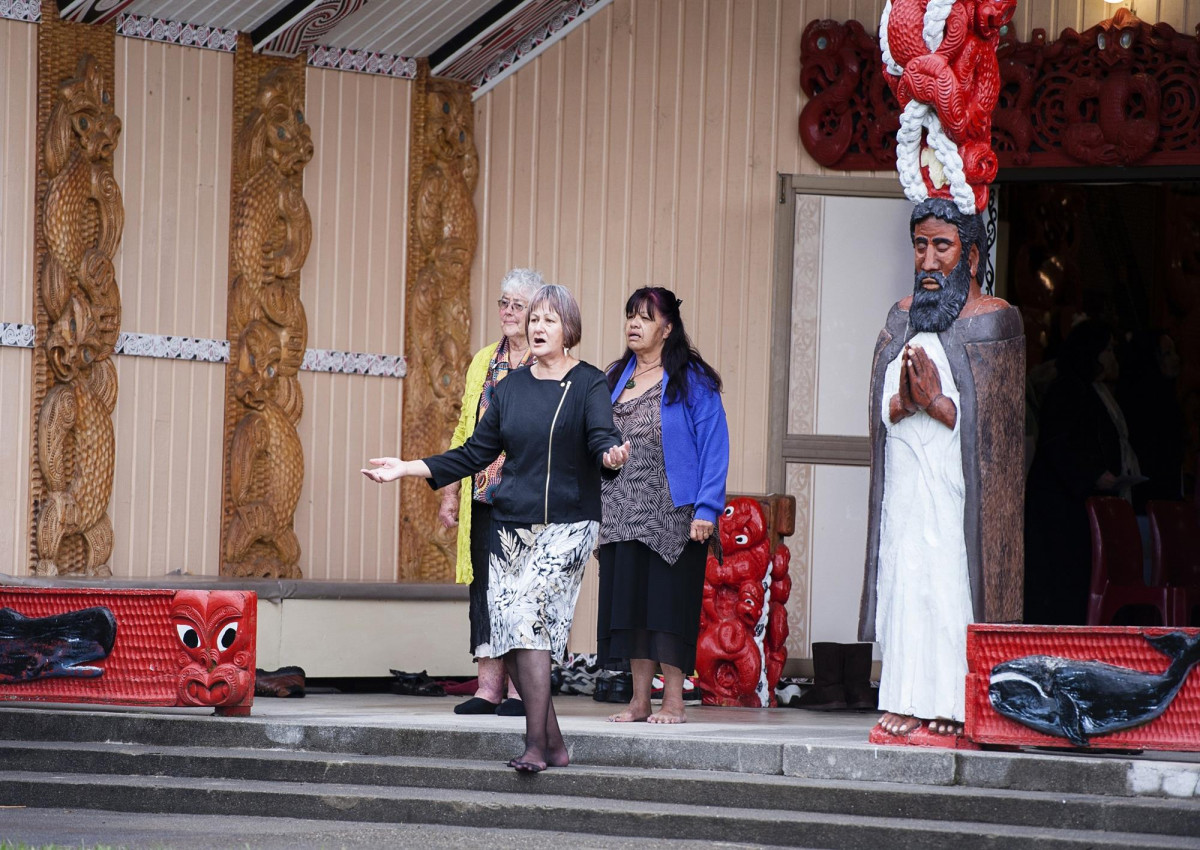 Celebration Weekend Nov 2014  - Haere mai ki te Waikawa Marae <br />
 | Rita Powick, Bev Maata-Hart (left), Ngaro Aldridge (right)